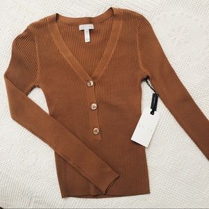 NWT LEITH RIBBED HENLEY TAN DALE